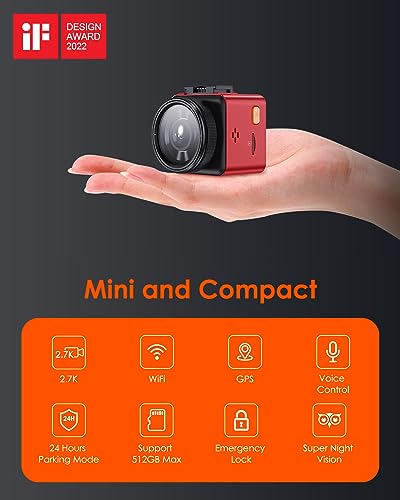 Bundle: Vantrue E1 Mini GPS Dash Camera+ Vantrue 256GB microSD Card