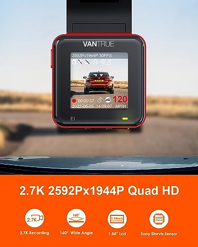 Bundle: Vantrue E1 Mini GPS Dash Camera+ Vantrue 256GB microSD Card