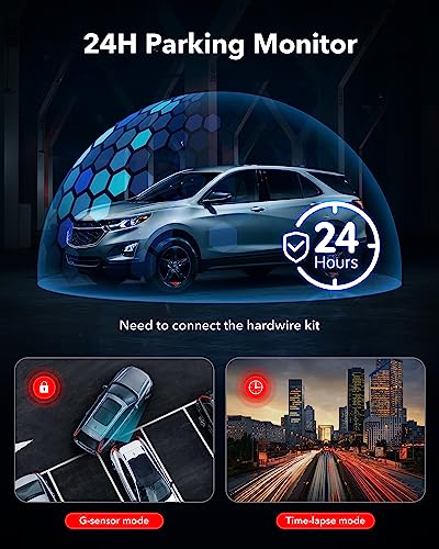 REDTIGER Dash Cam Front Rear, 4K/2.5K Full HD Dash Camera for Cars, Free 32GB SD Card, Built-in Wi-Fi GPS, 3.18” IPS Screen, Night Vision, 170°Wide Angle, WDR, 24H Parking Mode