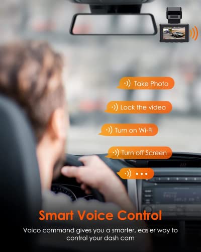 Bundle – 2 Items: Vantrue E2 Wi-Fi Front and Rear GPS Dash Cam + Hardwire Kit