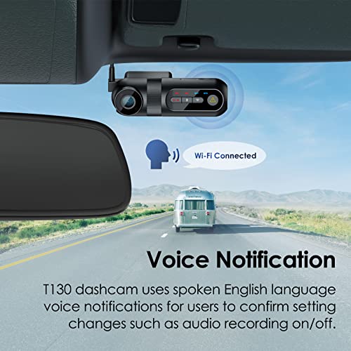 VIOFO T130 3 Channel Dash Cam Uber, Built in WiFi and GPS, 1440P+1080P+1080P Three Way Triple Car Dash Camera, IR Night Vision, Supercapacitor, G-Sensor, 24 Hour Parking Mode