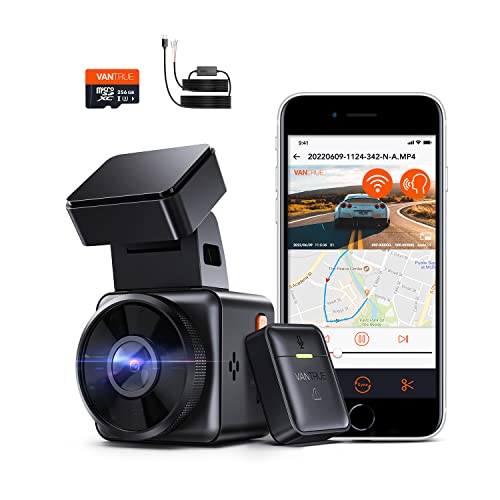 Bundle: Vantrue E1 Mini Dash Camera + Vantrue 256GB microSD Card + Type C USB Port Hardwire Kit
