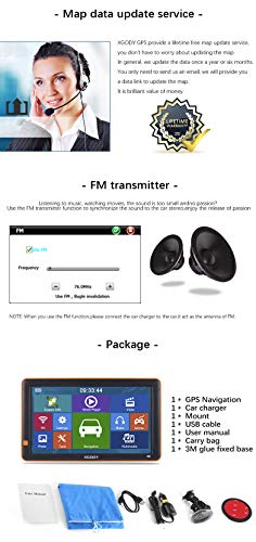 Truck GPS XGODY GPS Navigation 9" Inch Big Screen for Truck Drivers Navigation Bluetooth AV-in Lifetime North America Maps (USA + Canada) 3D & 2D Maps, 8GB, Turn by Turn Directions