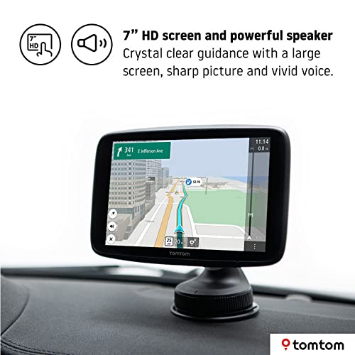 TomTom GO Discover 7" GPS Navigation Device with Traffic Congestion and Speed Cam Alerts Thanks to TomTom Traffic, World Maps, Updates via WiFi, Parking Availability, Fuel Prices, Click-Drive Mount