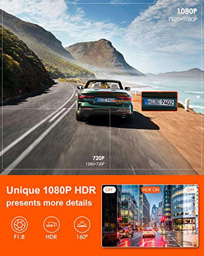 Vantrue E1 2.5K WiFi GPS Mini Dash Cam 1944P Voice Control Car Dash Camera with Super Night Vision, 24 Hours Parking Mode, Buffered Motion Detection, Wireless Controller, Support 512GB Max