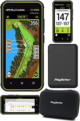 SkyCaddie SX400 PlayBetter Gift Box Bundles | Rugged, Touchscreen, 4" Display, 35,000 Maps | Handheld Golf GPS