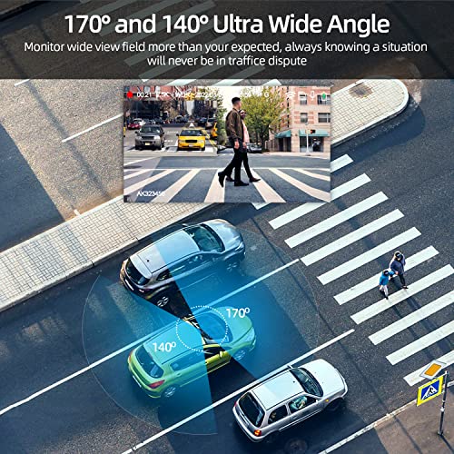 2.5K WiFi Dash Cam Front and Rear, 1440P Quad HD+1080P FHD Dual Dash Camera for Cars with Super Night Vision, Parking Mode, 32G SD Card, 3" IPS Display, 170° Wide Angle, G Sensor, Support 128GB Max