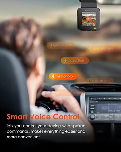 Vantrue E1 2.5K WiFi GPS Mini Dash Cam 1944P Voice Control Car Dash Camera with Super Night Vision, 24 Hours Parking Mode, Buffered Motion Detection, Wireless Controller, Support 512GB Max