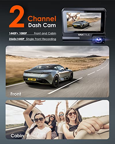 Vantrue S2 2 Channel WiFi Uber Dash Cam + Type C Hardwire Kit