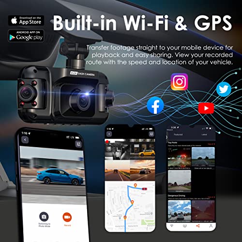 RexingUSA R4-4 Channel Dash Cam W/All Around 1080p Resolution, Wi-Fi, GPS, IR Night Vision, Parking Mode, Collision Detection, Type-C Port