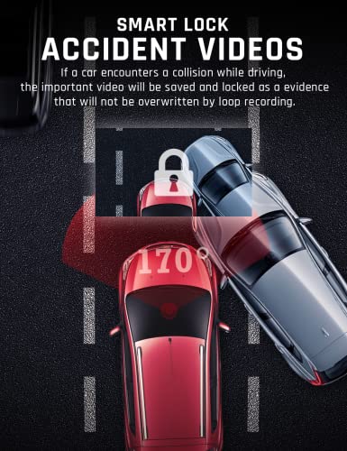 Dual Dash Cam Front and Inside 1080P Dash Camera for Cars with IR Night Vision Car Dash Cam for Taxi Accident Lock Parking Monitor 2.5" LCD Screen(SD Card Included)