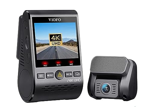 VIOFO A129 Pro Duo Dash Cam 4K + 1080P Front and Rear Dashcam, 5GHz WiFi GPS Built-in, Ultra HD Dual Car Camera, Sony 8MP Sensor, Buffered Parking Mode, G-Sensor, Motion Detection, WDR, Loop Recording