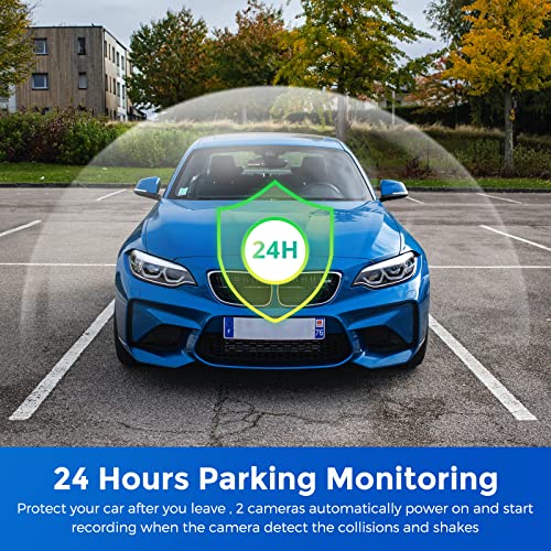 AZDOME 4K Dash Cam Front and Rear, Built in 5G WiFi & GPS & Voice Control M300S Dual Dashcams for Cars, Car Camera with UHD 2160P, Night Vision, WDR, G-Sensor, Parking Monitor, 64GB SD Card Included