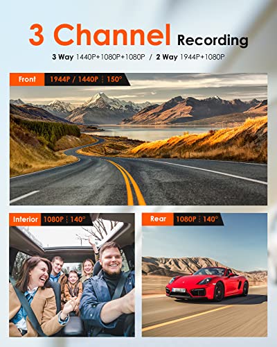 Bundle: Vantrue M3 3 Channel 12'' IPS Touchscreen Mirror Dash Cam+256GB Micro SD Card