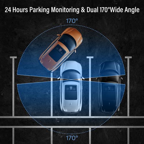 FocuWay Dash Cam Front and Rear Dual 1080P Two Channels with IR Night Vision Car Camera SD Card Included Dashboard Camera Dashcam for Cars HDR Motion Detection and G-Sensor for Car, Taxi