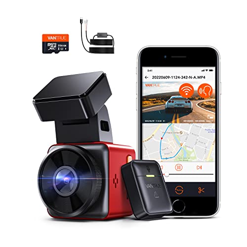 Bundle: Vantrue E1 Mini Dash Camera + Vantrue 256GB microSD Card + Type C USB Port Hardwire Kit