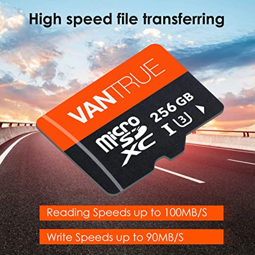 Bundle: Vantrue M3 3 Channel 12'' IPS Touchscreen Mirror Dash Cam+256GB Micro SD Card