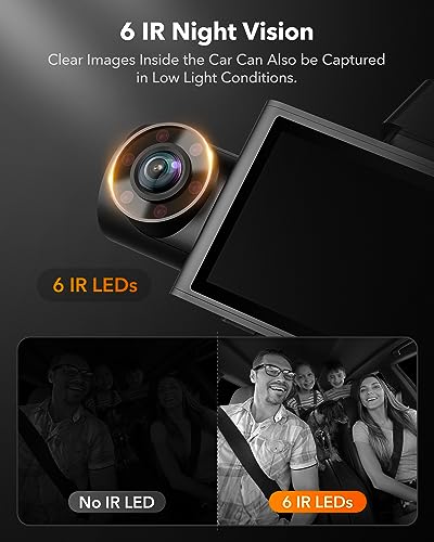 WOLFBOX i07 Dash Cam, 3 Channel Dash Cam with WiFi GPS, 4K+1080P Dash Camera Front and Inside, 2.5K 1600P+1080P+1080P Dashcam Front Rear and Cabin, 3" LCD Super IR Night Vision, Smart Parking Monitor