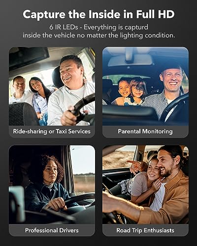 WOLFBOX i07 Dash Cam, 3 Channel Dash Cam with WiFi GPS, 4K+1080P Dash Camera Front and Inside, 2.5K 1600P+1080P+1080P Dashcam Front Rear and Cabin, 3" LCD Super IR Night Vision, Smart Parking Monitor