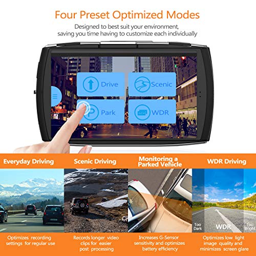 Z-Edge WiFi Dash Cam, 1920x1080P FHD, Front and Rear Dash Cam, Dual Cam, Car DVR, Night Vision, Parking Mode, G-Sensor, Loop Recording