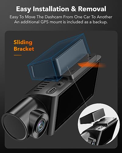WOLFBOX i07 Dash Cam, 3 Channel Dash Cam with WiFi GPS, 4K+1080P Dash Camera Front and Inside, 2.5K 1600P+1080P+1080P Dashcam Front Rear and Cabin, 3" LCD Super IR Night Vision, Smart Parking Monitor