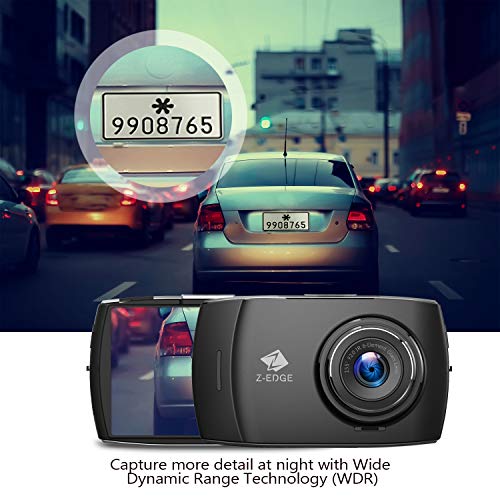Z-Edge WiFi Dash Cam, 1920x1080P FHD, Front and Rear Dash Cam, Dual Cam, Car DVR, Night Vision, Parking Mode, G-Sensor, Loop Recording