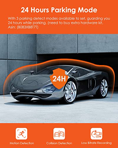 Vantrue 4K+1080P WiFi Dash Cam Front and Rear, 5G Dual Dash Camera with Free APP, 24/7 Parking Mode, Super Night Vision, Motion Detection, 1080P 120FPS, Capacitor, Support 512GB Max
