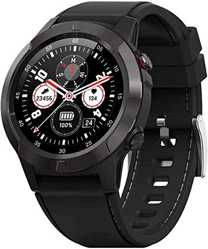 GPS Bluetooth Call Smart Watch for Android Phones, Men Smartwatch with Heart Rate Monitor, Pedometer, Notifications, Compass, Barometer, Altitude, Rubber Bands, Round Face, 2020