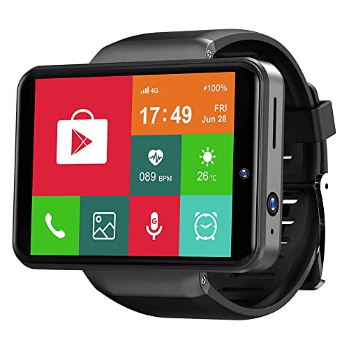 KOSPET Max S GPS Android Smartwatch with 4G LTE and 2.86 Inch Touchscreen with Stainless Steel Body & Face Unlock Feature, Black