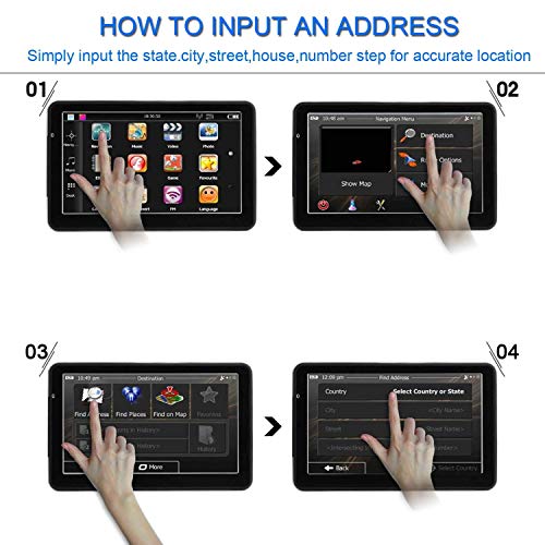 car GPS 7 inch Touch Screen Voice Prompt GPS Navigation Built-in 8GB No Need to Insert a Card+Multi-Media and FM for Car with Lifetime Maps