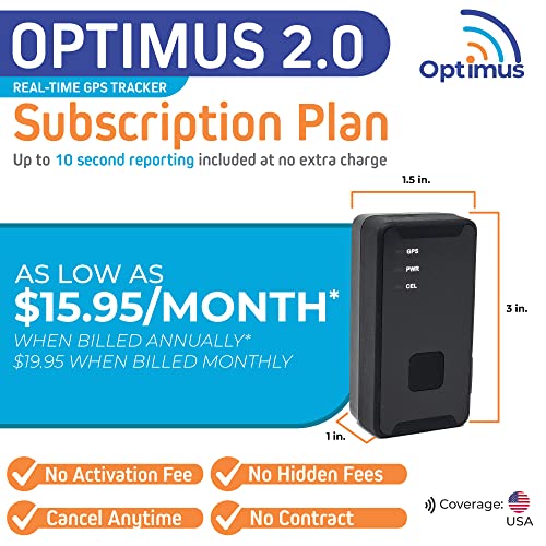 Optimus 2.0 GPS Tracker for Vehicles, Assets, People - 4G LTE - Real-Time GPS Tracking Device - Instant Alerts