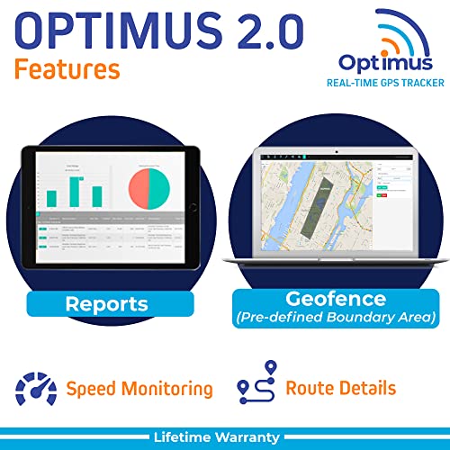 Optimus 2.0 GPS Tracker for Vehicles, Assets, People - 4G LTE - Real-Time GPS Tracking Device - Instant Alerts
