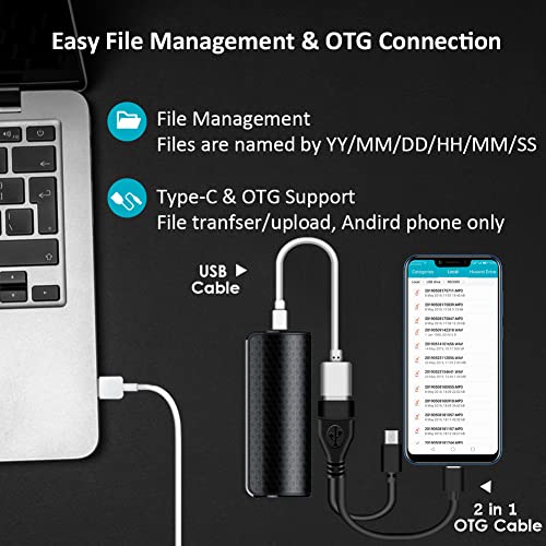 Mini Voice Activated Recorder, 16GB Super Long 500 Hours Recording Capacity, 365 Standby Battery, Audio Sound Recording Continuous Listening Device with Strong Magnetic (Black-70 16GB)