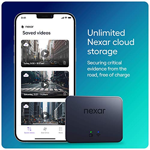 Nexar Beam GPS Dash Cam | HD Front Dash Cam | 2022 Model | SD Card Included | Unlimited Cloud Storage | Parking Mode | WiFi