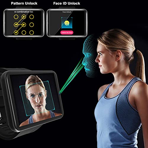 KOSPET MAX GPS Android Smartwatch with 4G LTE and 2.86 inch Touchscreen with Stainless Steel Body and Face Unlock Feature, Black