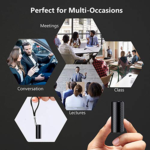 Mini Voice Activated Recorder, 16GB Super Long 500 Hours Recording Capacity, 365 Standby Battery, Audio Sound Recording Continuous Listening Device with Strong Magnetic (Black-70 16GB)