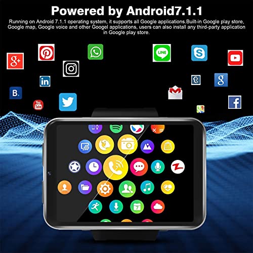 KOSPET MAX GPS Android Smartwatch with 4G LTE and 2.86 inch Touchscreen with Stainless Steel Body and Face Unlock Feature, Black