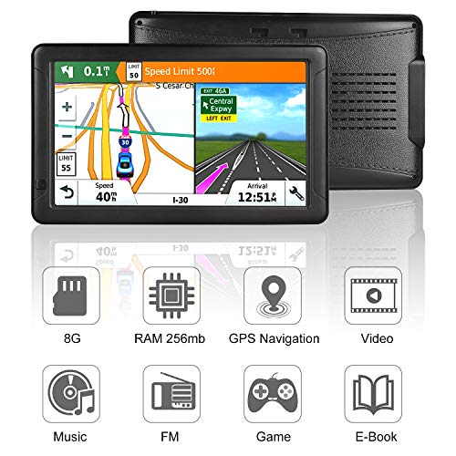 9 Inch GPS Navigation for Car Truck 2022 Maps Touch Screen Voice Vehicle GPS Navigation Speeding Warning Route Planning Free Lifetime Maps Update of United States Canada Mexico…