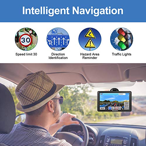 9 Inch GPS Navigation for Car Truck 2022 Maps Touch Screen Voice Vehicle GPS Navigation Speeding Warning Route Planning Free Lifetime Maps Update of United States Canada Mexico…