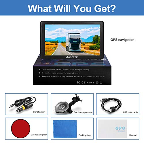 9 Inch GPS Navigation for Car Truck 2022 Maps Touch Screen Voice Vehicle GPS Navigation Speeding Warning Route Planning Free Lifetime Maps Update of United States Canada Mexico…