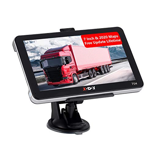 Xgody GPS Truck GPS Navigation System with 8GB Sunshade 7 Inch Spoken Turn-by-Turn Directions Speed Limit Displays Capacitive Touch Screen SAT Navigator with US Lifetime Maps Updated