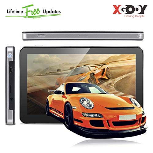 Xgody GPS Truck GPS Navigation System with 8GB Sunshade 7 Inch Spoken Turn-by-Turn Directions Speed Limit Displays Capacitive Touch Screen SAT Navigator with US Lifetime Maps Updated