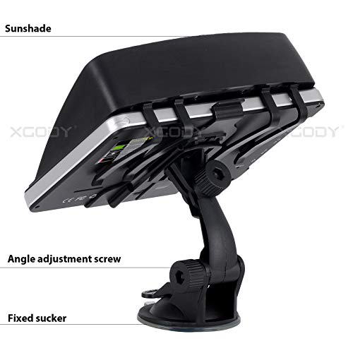 Xgody GPS Truck GPS Navigation System with 8GB Sunshade 7 Inch Spoken Turn-by-Turn Directions Speed Limit Displays Capacitive Touch Screen SAT Navigator with US Lifetime Maps Updated