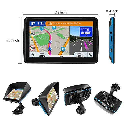 Car GPS 7 inch Touch Screen Voice Prompt GPS Navigation Built-in 8GB No Need to Insert a Card+Multi-M