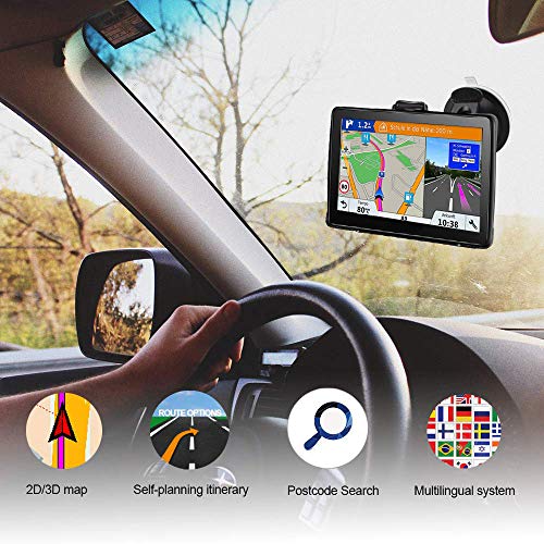 Car GPS 7 inch Touch Screen Voice Prompt GPS Navigation Built-in 8GB No Need to Insert a Card+Multi-M