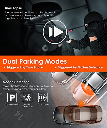 Vantrue N2 Uber Dual Dash Cam, 1080P Inside and Outside Dual Dash Camera, 1.5 inches LCD, Near 360 Degree Wide Angle Lyft Dual Car Cam with Parking Mode, Motion Detection, Front Camera Night Vision