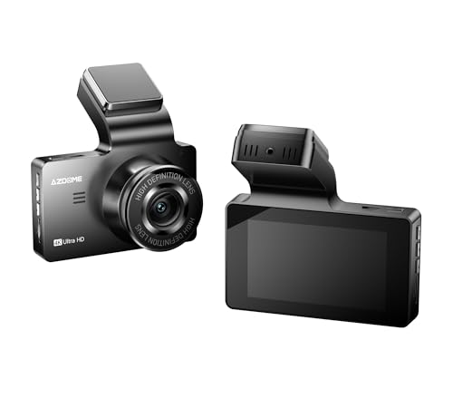 AZDOME 4K Dual Dash Cam Front and Rear, Built-in GPS/WiFi(64G SD Card Included), Dashboard Camera with UHD 3840x2160P, 3" Display, Sony Sensor, 170° FOV, WDR, Night Vision, Parking Monitor, G-Sensor