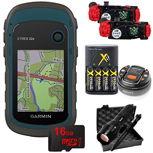Garmin eTrex 22x: Rugged Handheld GPS with 16GB Camping & Hiking Bundle 010-02256-00