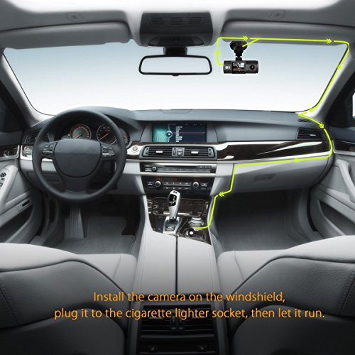 Vantrue N2 Uber Dual Dash Cam, 1080P Inside and Outside Dual Dash Camera, 1.5 inches LCD, Near 360 Degree Wide Angle Lyft Dual Car Cam with Parking Mode, Motion Detection, Front Camera Night Vision