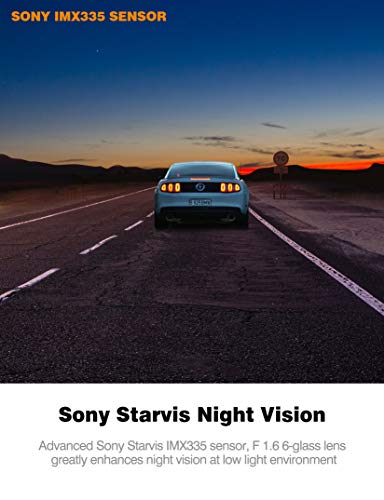 Kingslim D2 2.5K Dual Dash Cam, 1440P&1080P Front and Rear Camera for Cars 170 Degree Driving Recorder with Sony Starvis Sensor Night Vision G-Sensor Parking Mode Support 128GB Max